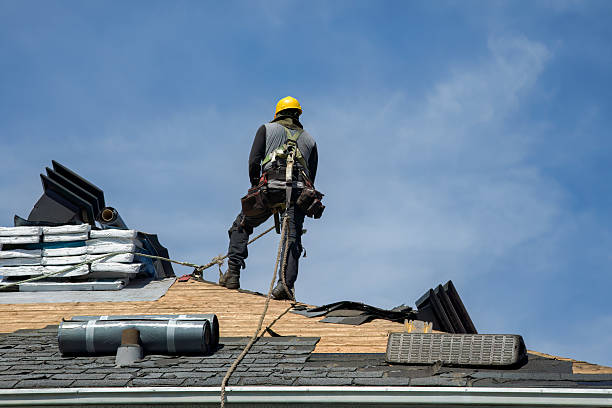 Professional Gutter Installation technician working in Ithaca, NE